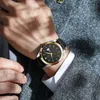 Armbandsur 2023 Mens Watches Top Brand Leather Chronograph 30Atm Waterproof Sport Automatisk datum kvartsklocka för män relogio masculino