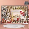 Feestdecoratie vrolijk kerstfeest achtergrond doek indoor scene open haard jaar kerst achtergrond decoraties pography rekwisieten benodigdheden