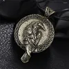 Kolye Kolye 1 PCS İskandinav Talisman Viking Kuzgun Kara Kuş Kelt Kolye Erkekler Collier Takı Vintage Kadınlar