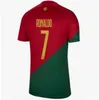 22 23 Portuguesa voetbalshirts JOAO FELIX RUBEN NEVES BRUNO FERNANDES Portugieser 2022 Portugees voetbalshirt R.SANCHEZ RONALDO JOAO CANCELO Heren Kids kit
