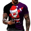 Camisetas masculinas unissex 2023 camiseta masculina ligeiramente elástica camisa de Natal Festival Festival Streetwear