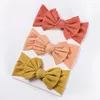 ヘアアクセサリー3pcs/set knotted headband badygirl bands nited turban生まれた弾性ナイロンヘッドラップ幼児のかわいい弓