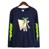 Мужские рубашки аниме йотсуба рубашка с длинным рукавом женский каваи мультфильм графики футболки осенние топы