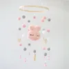 Rattles Mobiles Baby Bed Cartoon Plush Rabbit Toys born Crib Mobile Wool Balls Beads Bell Rotating Wind Chime Nursery Decor 230217