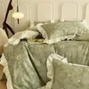 Bedding Sets Pastoral Style 1000TC Egyptian Cotton Set Ruffles Duvet Cover Quilt Flat/Fitted Bed Sheet Pillowcases