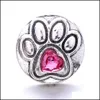 Clasps Crows Dogs Shape Paw Crystal Snap Button Diewelry выводы Rhinestone 18 мм металлические кнопки снимков Diy Bracelet Bracelet Jeweler Dheof