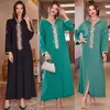 Ethnic Clothing Luxury Moroccan Jalabiya Muslim Women Long Dress Rhinestone Party Gown Holiday Hooded Maxi Robe Abaya Islamic Arabic Ramadan