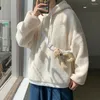 Heren Hoodies herfst 2023 Heren Comfort Lamb Fleece Sweater Sweater Hooded pullover literatuur en kunst Jeugd Warm Solid Color Casual Tops