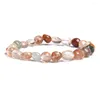 Strand Natural Colorful Tourmaline Stone Bracelets est Fashion DIY Bracelet de perles irrégulières pour femmes Bijoux de corde élastique des hommes