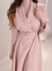 Robes décontractées femmes été élégant Midi Blazer Robe à manches longues mince fête ample affaires Vestidos Femme mode Robe formelle