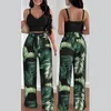 Dames tweedelige broek Pants Spring Summer Lady Print Set Casual Slim Fit Women 2023 Pak Mouwloze tanktops Lange matching