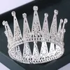 Tiaras Fashion Silver Color Pearls Round Crowns Crystal Rhinestone Princess Diadems Wedding Bridal Hair Accessories Tiaras Head Jewelry Z0220