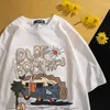 Мужские футболки в европейском и американском стиле Street Street Retro Hip Hop Short Ride Men Men Trend Loase Shirt Summer Schoolgirl Lazy Olde T Roomts Z0220