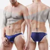 Slip Hommes Serré Glace Sous-Vêtements En Soie Petit Slip Bikini Sexy Maille Creuse Perspective Mâle Culotte Gay Mince Pénis Poche Shorts