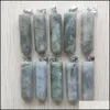 Чары 39x10 мм Beautif Amethyst Natural Rose Quartz White Crystal Fluorite Labradorite Stone Pillar Pundar для ювелирных изделий Hjewelry dro dhyqb