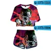 Męskie t-shirty Męskie t-shirty Złe dobrzy faceci Zabawka Dwuczęściowy zestaw Halloween Chucky Crop Top z nadrukiem Spodenki damskie Dres 2 stroje Summ