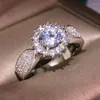 Küme halkaları 925 pul klasik gypsophila set büyük elmas yüzük kadın çift yüksek kaliteli nişan düğün takı
