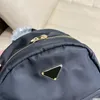Nylon Backpack Bag Crossbody Handbags Back pack Women Shoulder Bags Double Zipper Exterior Pocket Adjustable Wide Strap Triangle Pattern