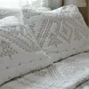 Set di biancheria da letto 3 pezzi copriletto in cotone ricamato bianco trapunta kit di lusso vintage federa piumino