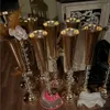 decoration High Quality Modern pillars Crystal Wedding table centerpiece flower stand imake398