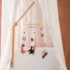 Rattles Mobiles Baby Wooden Bed Bell Forest Animal Hanging Music Toy 012 month Crib Holder Arm Bracket Gift 230220