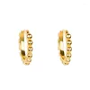Hoop Earrings Classic Mini Beads Earring Female 925 Sterling Silver Circle Gold Color Small For Women Charm Jewelry Girls