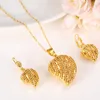 Necklace Earrings Set Gold Plated Heart Jewelry For Women Sets Wedding Jewellery Gifts Fashion Wholesale