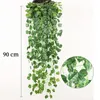 Dekorativa blommor 90 cm konstgjorda vinrankor som hänger murgröna gröna lämnar kransar Radish Seaweed Gruva Fake Home Garden Wall Party Decoration