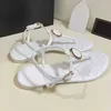 Flip teen sandalen dames platte bodem 2023 Ontwerpveer nieuwe stijl kleine geurclip voet strass Regeren Romeinse visgraat veelzijdige schoenklaring