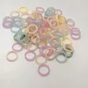 Cluster Rings Multicolor Acrylic Ring Resin Transparent Elegant Romantic Korean Fashion Women Jewelry Gift Party Friendship Wholesale