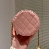Designer Women Quilted Round Camera Shoulder Bag France Luxury Brand C Quilting Leather Shouler Bags Lady Gold Ball Chain Strap Pouch Evening Crossbody Handbags