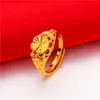 Novo Live Plated 24k Imita￧￣o J￳ia de Ouro Lady Rose Ring Ring Vietn￣ Anel de ouro