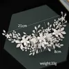 Tiaras Silver Color Flower Hair Comb Jewelry Girls Handmade Alloy Pearl Hairpin Hair Comb Bridal Tiaras Wedding Hair Accessory Jewelry Z0220