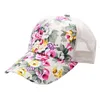 Top Caps Yaz Kadın Kadın Çiçek Baskı Şapka Beyzbol Kapağı Mesh Cool Leisure Güneş Visor Snapback