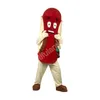 Kerst Hot Dog Mascot Kostuum Catoon Character Outfit Pak Halloween volwassenen Maat Verjaardagsfeestje Outdoor Outfit Charitable