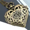 Pocket Watches Women Hollow Quartz Watch Heart-Shaped Halsband Pendant Chain Womens Gift 29 40 december