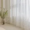 Cortinas de moda de cortina para sala de estar decoração de casa de casa francesa listras de renda branca