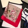 3 colors Classic silk scarf printed alphabet scarfs luxury twill square scarves for ladies ring size 50*50cm