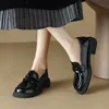 Отсуть обувь Fedonas Classic Tround Toe Women Pumps Толстые каблуки подлинный кожаный ретро -дизайн весенний осенний офис.