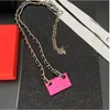 Collier pendentif en laiton plaqué or 18 carats pour femmes, marque de styliste, colliers de sac rose, chaîne ras du cou en cuir et argent, bijoux de mariage