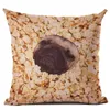 Kussensloop grappige pugs geprinte linnen pug accessoires decor kussens sofa home decoratie kussensloop 45x45 cm