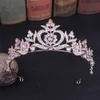 Barock Princess Tiaras och Crown Rhinestone pannband för brud Bröllop Luxury Crystal Flower Headbonad Hair Jewelry Diadema L230704