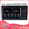 Android 10 GPS Navigatior Car Multimedia DVD Stereo Radio Player Carplay Auto för Audi A4/S4 (2002-2008) 2DIN
