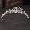 Tiaras Mulheres Simulação Pearl Moda Tiaras Crown Casamento de noiva Vestido elegante Cabeças de cabeceira de cabelos de cabelos de cabelos de metal z0220