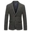 Costumes pour hommes 2023 printemps Style britannique Slim Fit Blazers classique affaires veste Blazer hommes décontracté mâle laine costume hommes rayure
