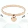 New European and American fashion double-heart titanium steel female bracelet stainless steel rose gold heart-shaped pendant couple bracelet