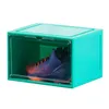 Rangement de vêtements Garde-robe Chaussures Boîtes Commande vocale LED Sneaker Magnétique Côté Ouvert Chaussure Vitrine Organisateur En Plastique Transparent ContainerClot