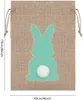 Easter Drawstring Bags, Bunny Print Burlap Bags Treat Sweet Goody Bags for Baby Shower Wedding Party ss0220