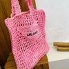 Crochet Beach Sac Femmes Sac fourre-tout Paille