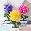 Decorative Flowers 1Pc Artificial Plants Bonsai Fake Flower Potted For Home Decor El Garden Small Tree Pot